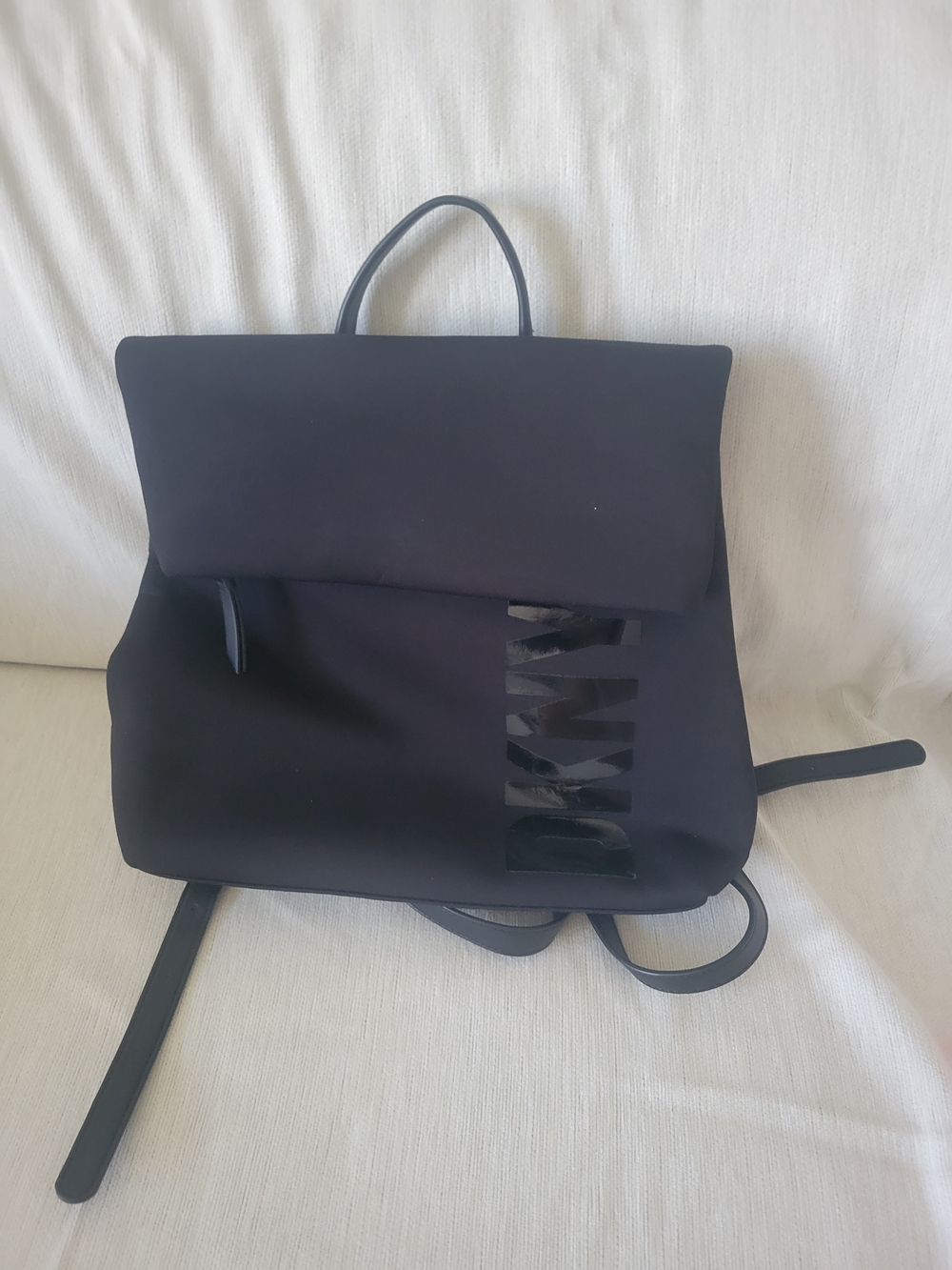 DKNY Black TILLY Fold-Over Backpack